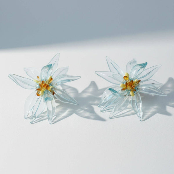 Tropical Flower Oversized Petal Earrings
