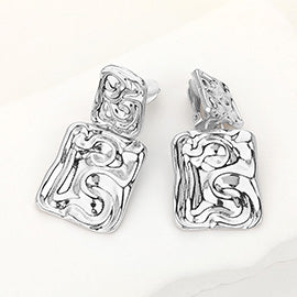 Metal Rectangle Clip-On Earrings