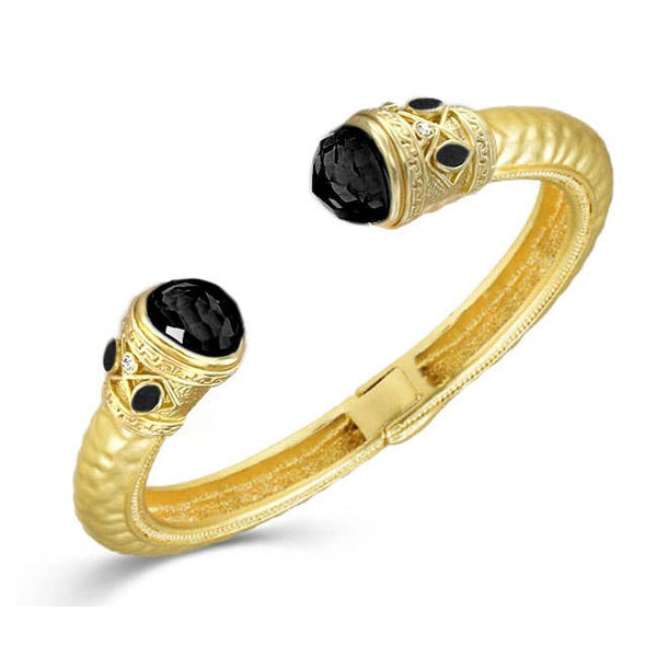 Hammered Gold Stone Accent Bangle