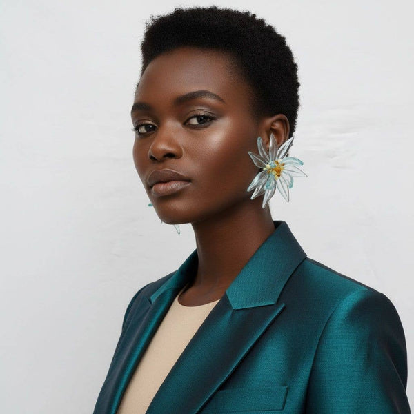 Tropical Flower Oversized Petal Earrings