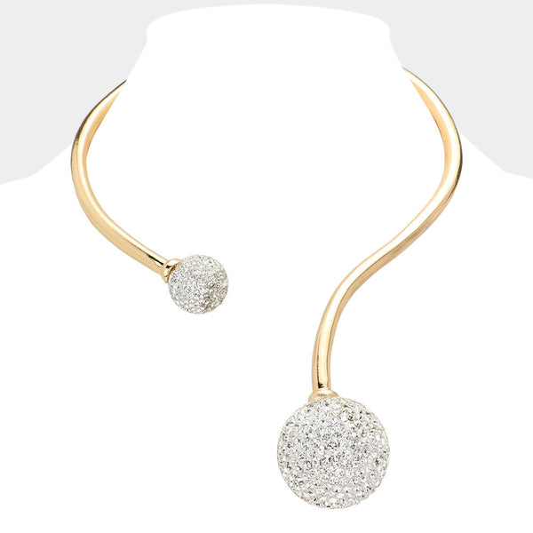 Rhinestone Embellished Choker Necklace