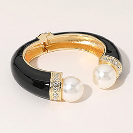 Pearl & Enamel Cuff Bracelet