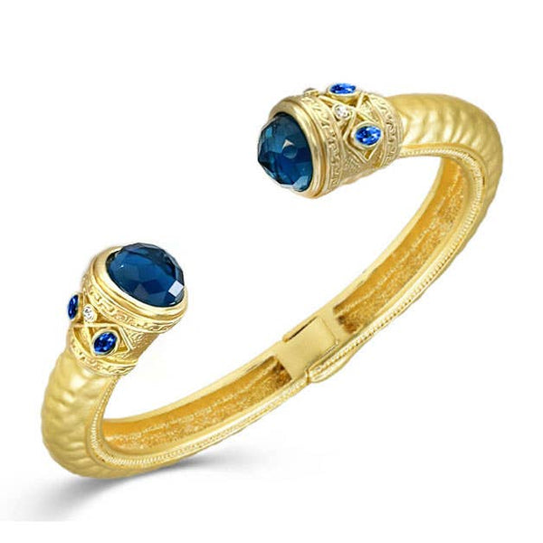 Hammered Gold Stone Accent Bangle