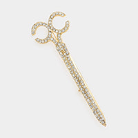 Embellished Scissors Brooch