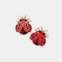 Ladybug Embellished Stud Earrings