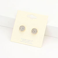 Pave Round Disc Earrings